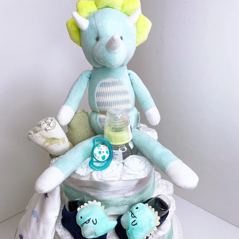 Dinosaur Diaper Cake, Boy Baby Gift